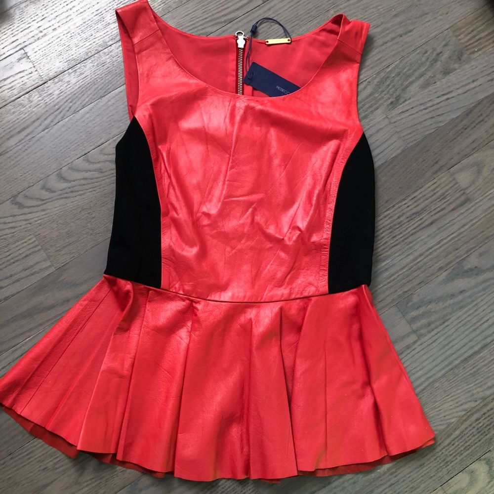 Genuine Leather Rebecca Minkoff Peplum Tank